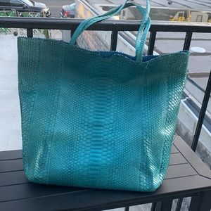 Carlos Falchi Fatto A Mano tote in turquoise